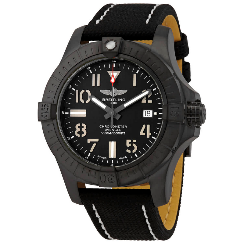Shop Breitling Avenger Automatic 45 Seawolf Night Mission Black Dial Black Nylon Strap Watch for Men - V17319101B1X1 in USA
