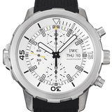 Shop IWC Aquatimer Chronograph White Dial Black Rubber Strap Watch for Men - IW376801 in USA