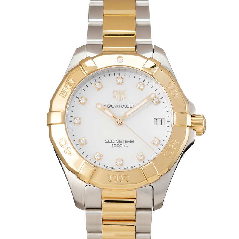 Shop Tag Heuer Aquaracer White Mother of Pearl Dial Watch for Women - WBD1322.BB0320 in USA