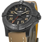 Shop Breitling Avenger Automatic GMT 45 Black Dial Brown Nylon Strap Watch for Men - V32395101B1X1 in USA