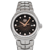 Shop Tag Heuer Link Quartz Diamonds Black Dial Silver Steel Strap Watch for Men - WBC131G.BA0649 in USA