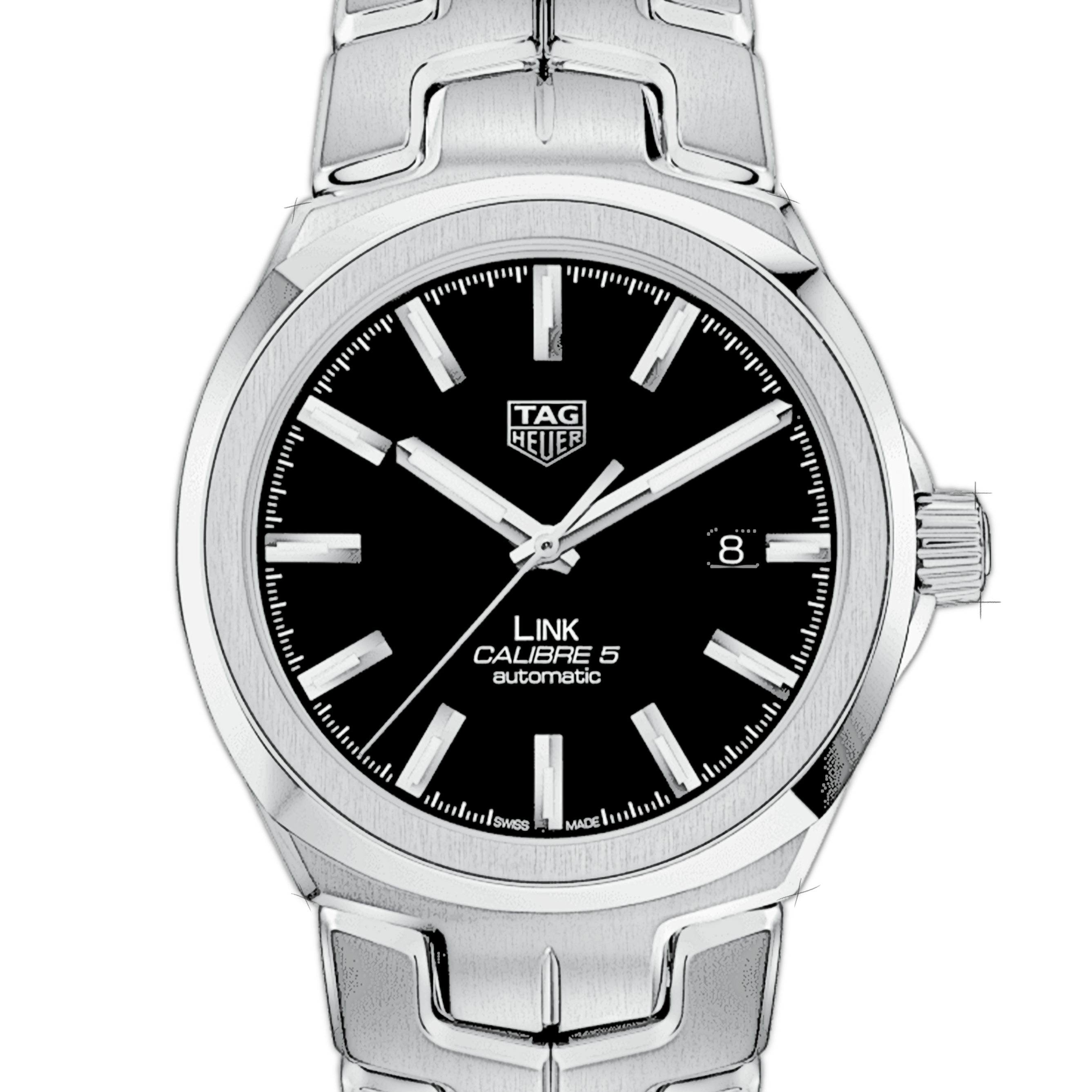 Tag Heuer Link Quartz Black Dial Silver Steel Strap Watch for Women - WBC2110.BA0603