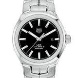 Shop Tag Heuer Link Quartz Black Dial Silver Steel Strap Watch for Women - WBC2110.BA0603 in USA