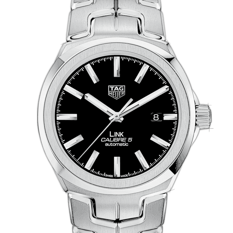 Shop Tag Heuer Link Quartz Black Dial Silver Steel Strap Watch for Women - WBC2110.BA0603 in USA