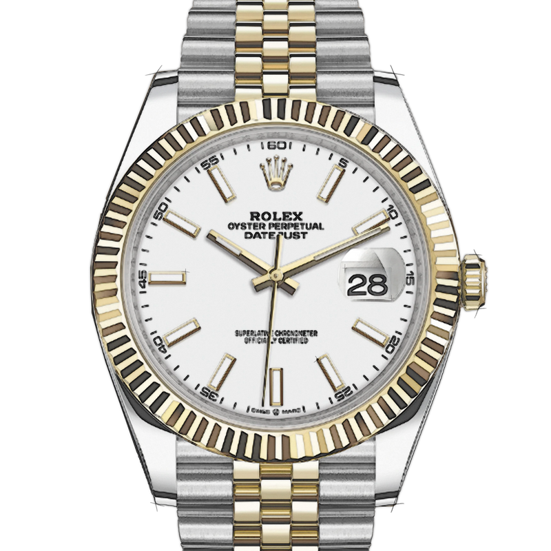 Shop Rolex Datejust 41 Oyster White Dial Two Tone Oystersteel & Yellow Gold Jubilee Bracelet White Dial Watch for Men - M126333-0016 in USA
