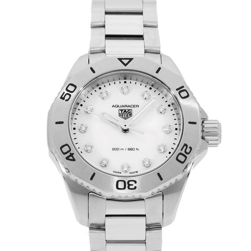 Tag Heuer Aquaracer Professional 200 Quartz Diamond Mother of Pearl Dial Silver Steel Strap Watch for Women - WBP1416.BA0622 Buy Now By Tag Heuer