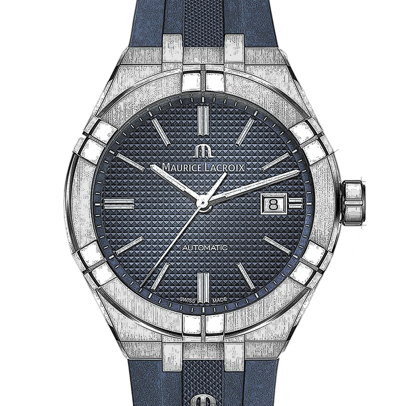 Maurice Lacroix Aikon Automatic Date Blue Dial Blue Silicone Strap Watch For Men - AI6008-SS000-430-4 Buy Now By Maurice Lacroix