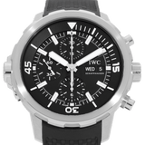 Shop IWC Aquatimer Chronograph Black Dial Black Leather Strap Watch for Men - IW376803 in USA