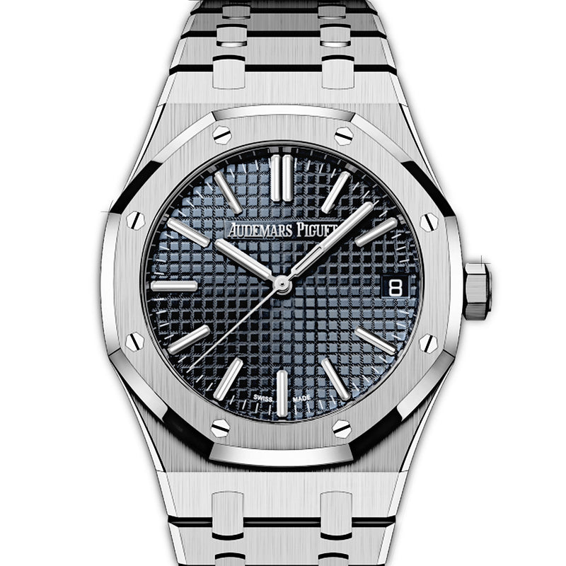 Audemars Piguet Royal Oak 50th Anniversary Automatic Blue Dial Silver Steel Strap Watch for Men - 15510ST.OO.1320ST.01