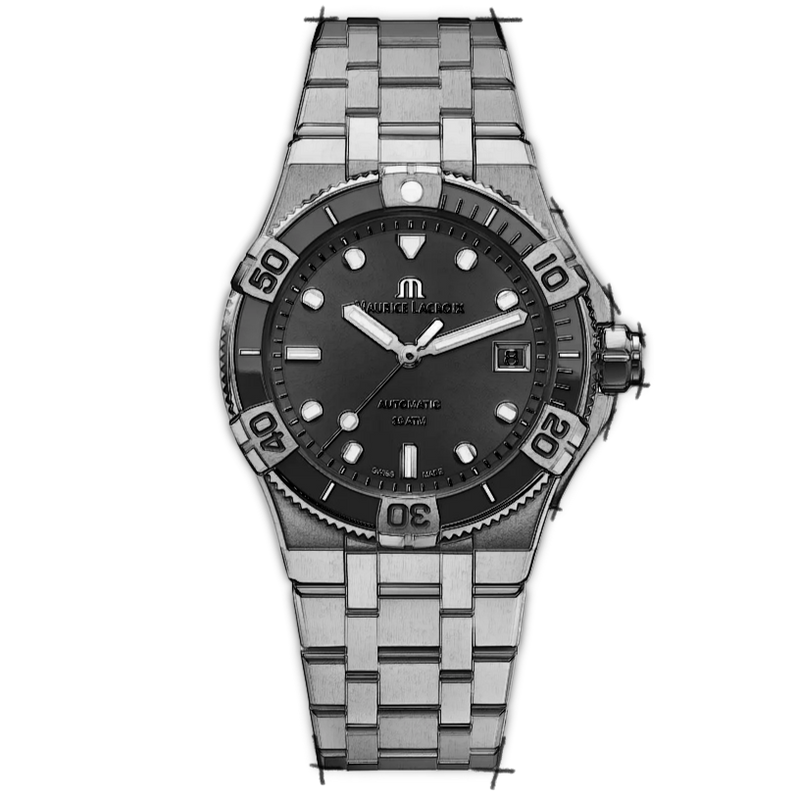 Maurice Lacroix Aikon Venturer Automatic Black Dial Silver Steel Strap Watch For Men - AI6057-SSL22-330-1 Buy Now By Maurice Lacroix