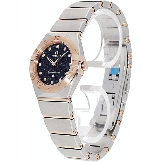 Shop Omega Constellation Quartz Diamonds Blue Dial Two Tone Steel Strap Watch for Women - 131.20.25.60.53.002 in USA