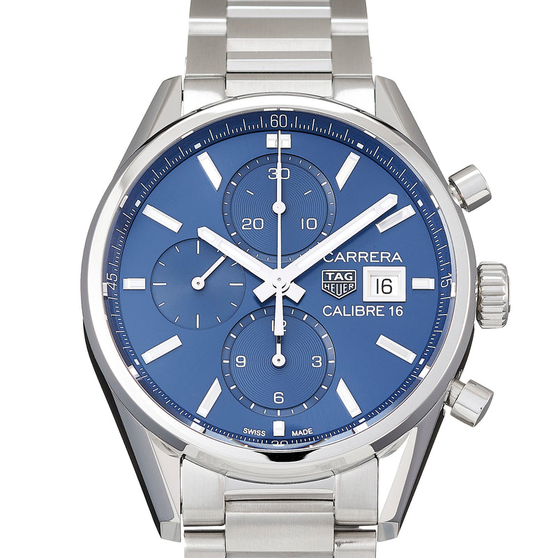 Tag Heuer Carrera Chronograph 41mm Blue Dial Silver Steel Strap Watch for Men - CBK2112.BA0715 Buy Now By Tag Heuer