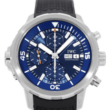 Shop IWC Aquatimer Automatic Chronograph 44mm Blue Dial Black Rubber Strap Watch for Men - IW376805 in USA
