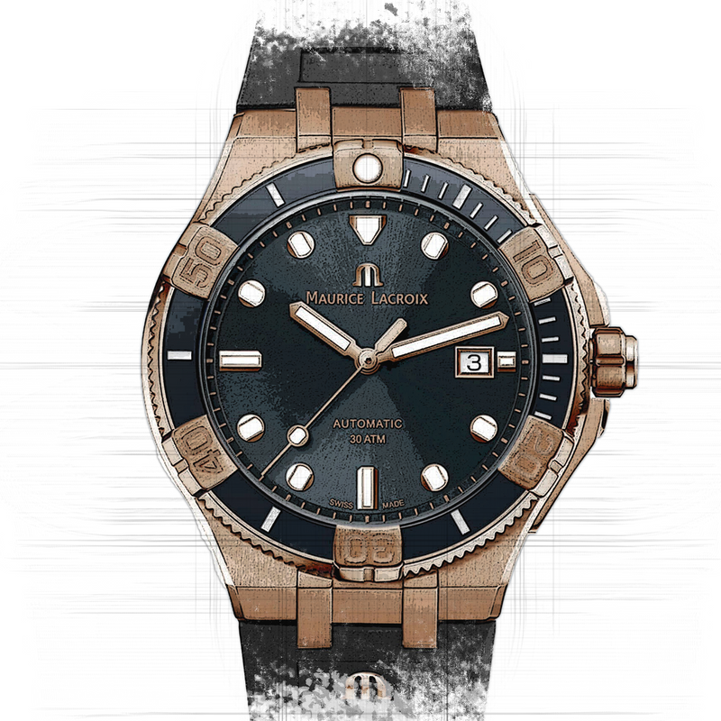 Maurice Lacroix Aikon Venturer Black Dial Black Rubber Strap Watch For Men - AI6058-BRZ0B-330-2 Buy Now By Maurice Lacroix
