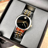 Shop Movado Veturi Quartz Black Dial Two Tone Steel Strap Watch for Men - 0606932 in USA