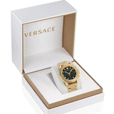 Versace Greca Action Chronograph Black Dial Gold Steel Strap Watch For Men - VE3J00622 Buy Now By Versace