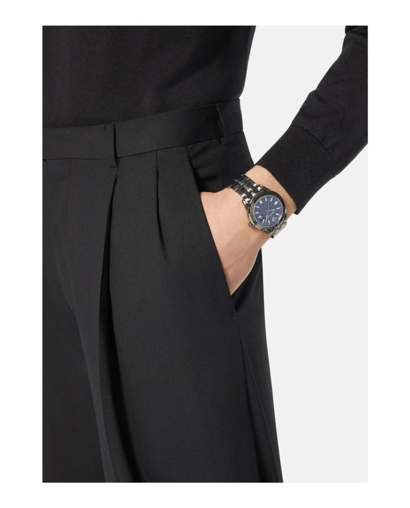 Versace Greca Time Quartz Black Dial Grey Steel Strap Watch for Men - VE3K00622 Buy Now By Versace