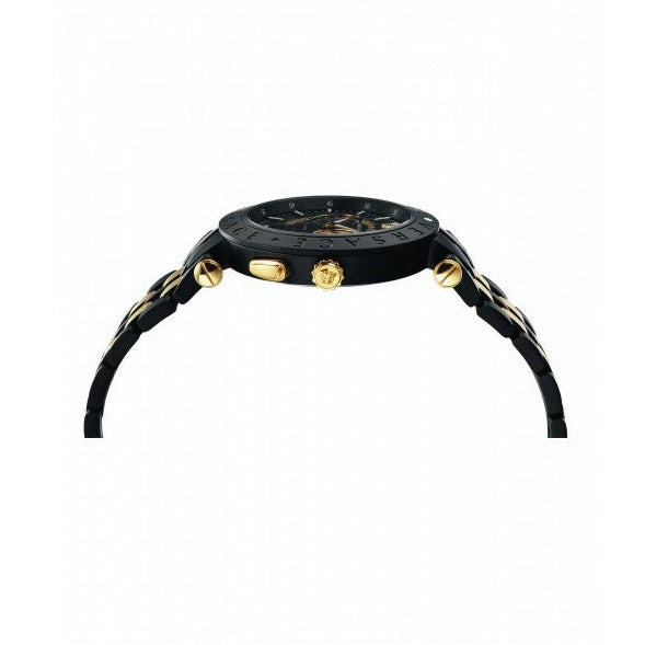 Versace V-Race Analog Quartz Black Dial Two Tone Steel Strap Watch For Men - VEBV00619 Buy Now By Versace