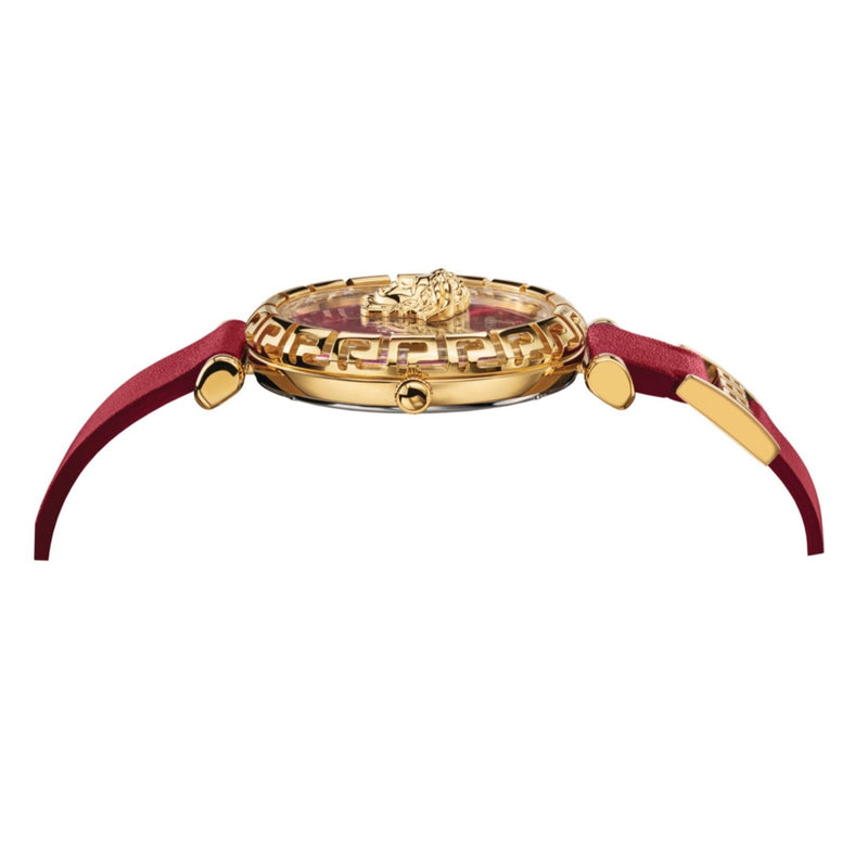 Versace Palazzo Empire Greca Red Dial Red Leather Strap Watch for Women - VEDV00319 Buy Now By Versace
