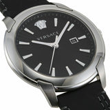 Versace V Urban Black Dial Black Leather Strap Watch for Men - VELQ00119 Buy Now By Versace