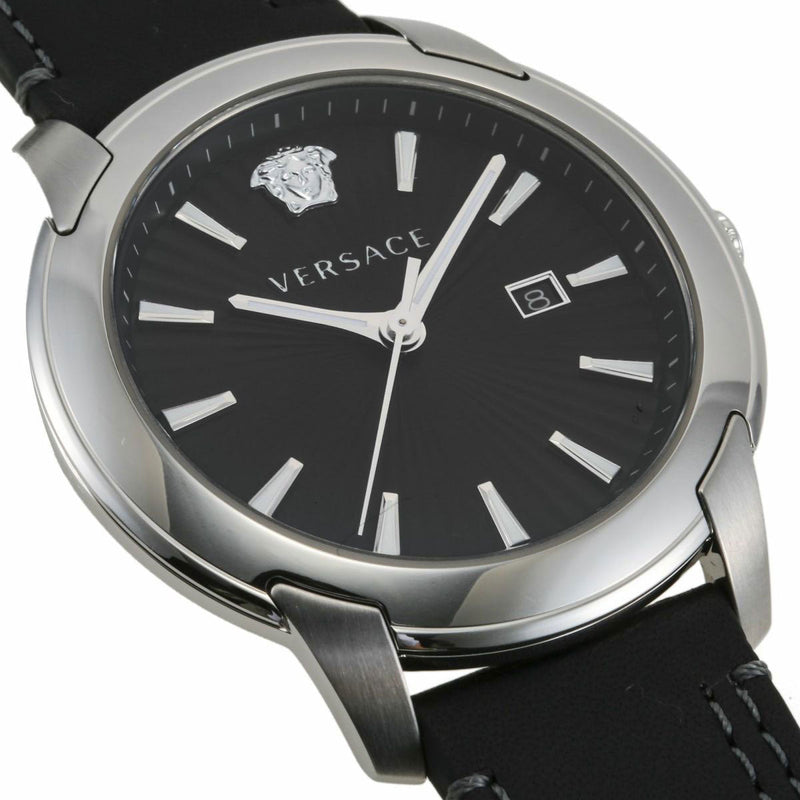 Versace V Urban Black Dial Black Leather Strap Watch for Men - VELQ00119 Buy Now By Versace