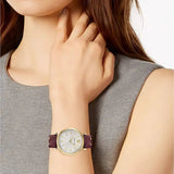 Versace V-Twist Silver Dial Red Leather Strap Watch for for Women - VELS00519 Buy Now By Versace