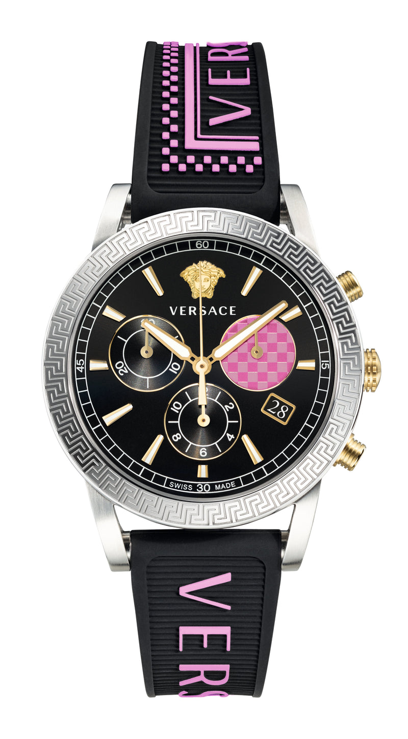 Versace Sport Tech Chronograph Black Dial Black Rubber Strap Watch for Women - VELT00619 Buy Now By Versace