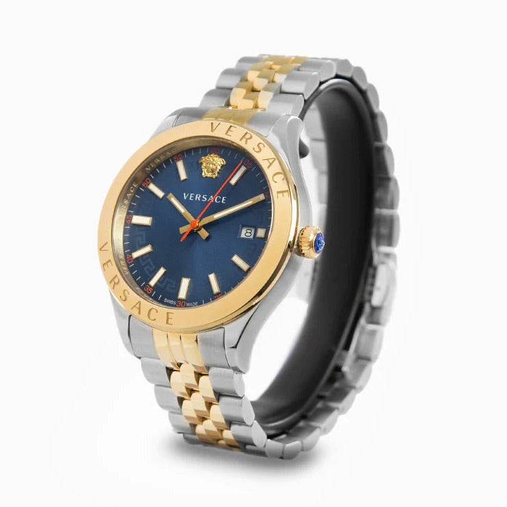Versace Hellenyium Quartz Blue Dial Two Tone Steel Strap Watch for Men - VEVK00520 Buy Now By Versace