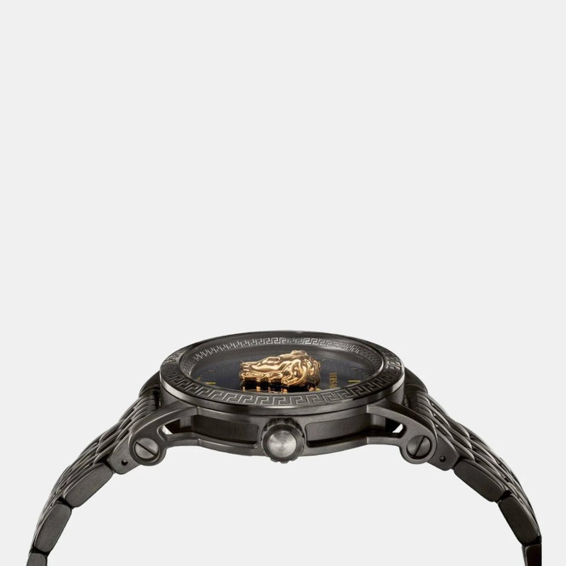 Versace Palazzo Empire Quartz Black Dial Black Steel Strap Watch For Men - VEDB00518 Buy Now By Versace