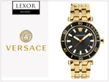 Versace Greca Sport Quartz Black Dial Gold Steel Strap Watch for Men - VEZ300721 Buy Now By Versace