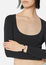 Versace Virtus Quartz White Dial Black Leather Strap Watch For Women - VET300421 Buy Now By Versace