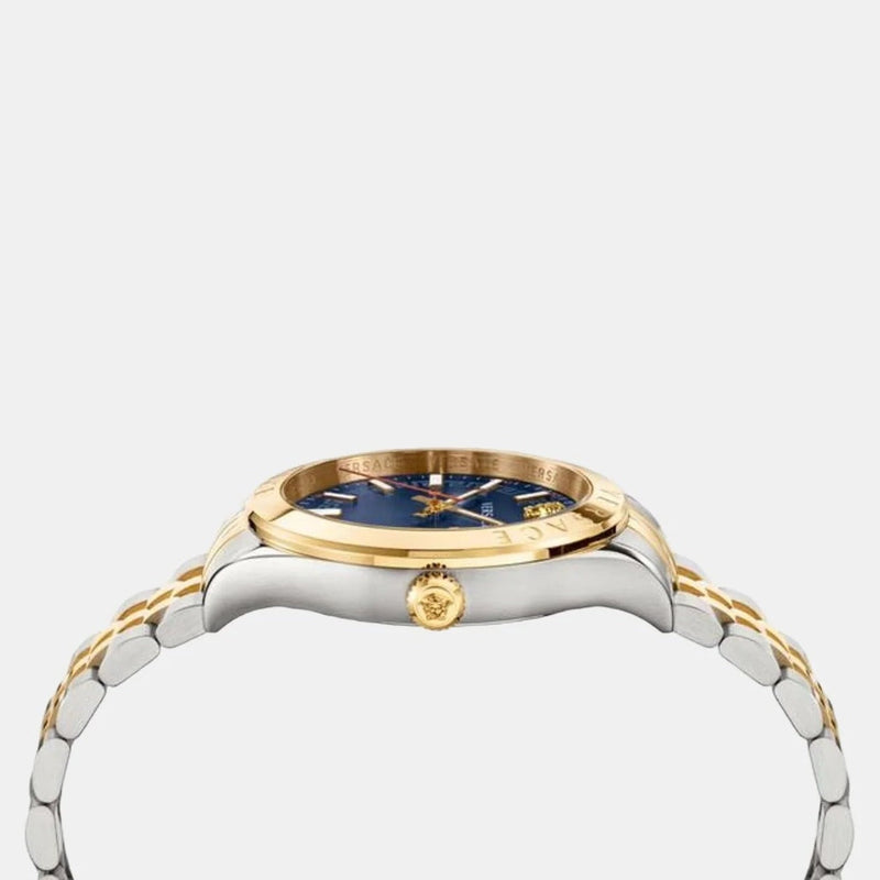 Versace Hellenyium Quartz Blue Dial Two Tone Steel Strap Watch for Men - VEVK00520 Buy Now By Versace