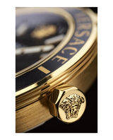 Versace Greca Sport Quartz Black Dial Gold Steel Strap Watch for Men - VEZ300721 Buy Now By Versace