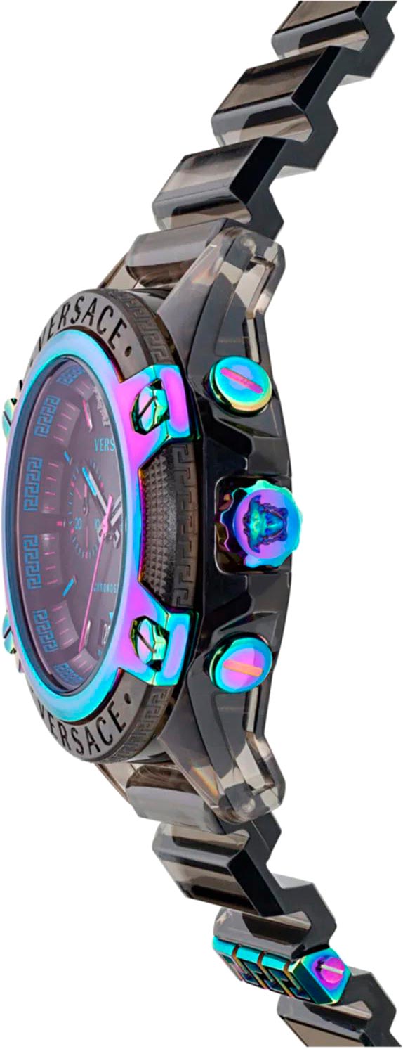 Versace Icon Active Chronograph Quartz Black Dial Black Steel Strap Watch For Men - VEZ701022 Buy Now By Versace