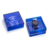 Shop Versace Icon Active Chronograph Black Dial Purple Rubber Strap Watch For Men - VEZ701423 in USA