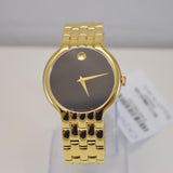 Shop Movado Veturi Quartz Black Dial Gold Steel Strap Watch for Men - 0606934 in USA