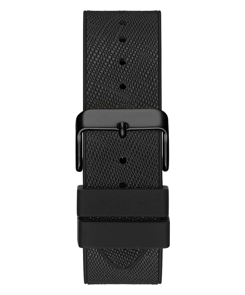 Guess Phoenix Multifunction Silver Dial Black Silicone Strap Watch For Men - GW0048G1 Buy Now By Guess