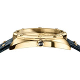 Versace Shadov Quartz Gold Dial Black Leather Strap Watch for Women - VEBM01118 Buy Now By Versace
