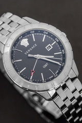 Versace Univers Analog Black Dial Silver Steel Strap Watch for Men - VEBK00418 Buy Now By Versace