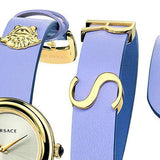 Shop Versace V-Flare Silver Dial Purple Leather Strap Watch for Women - VEBN00318 in USA