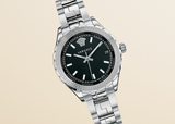 Versace Hellenyium Black Dial Silver Steel Strap Watch for Women - V12020015 Buy Now By Versace