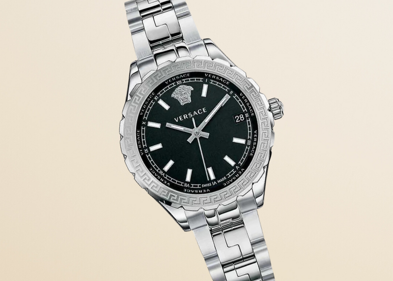 Versace Hellenyium Black Dial Silver Steel Strap Watch for Women - V12020015 Buy Now By Versace