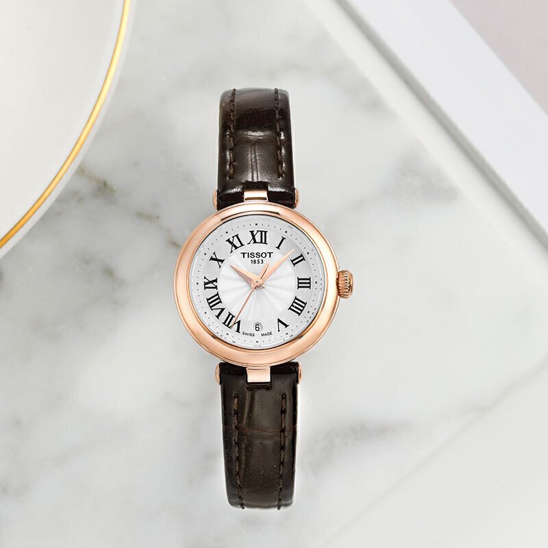 Tissot Bellissima Small Lady White Dial Brown Leather Strap Watch For Women - T126.010.36.013.00 Buy Now By Tissot