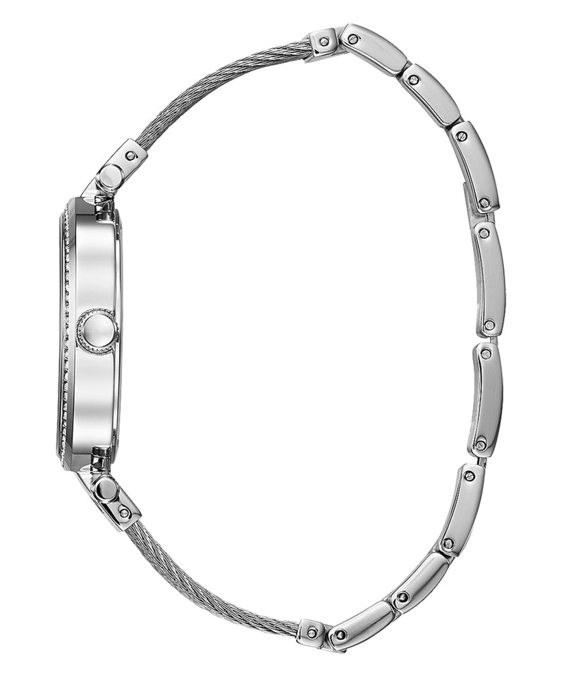 Guess Chelsea Mother of Pearl White Dial Silver Mesh Strap Watch For Women - W0647L1 Buy Now By Guess