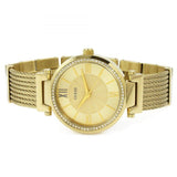 Shop Guess Soho Champagne Dial Stainless Steel Mesh Bracelet Watch For Women - W0638L2 in USA