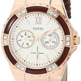 Guess Limelight Analog White Dial Brown Leather Strap Watch For Women - W0775l14 Buy Now By Guess