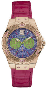 Guess Limelight Quartz Multicolor Dial Red Leather Strap Watch For Women - W0775L4 Buy Now By Guess