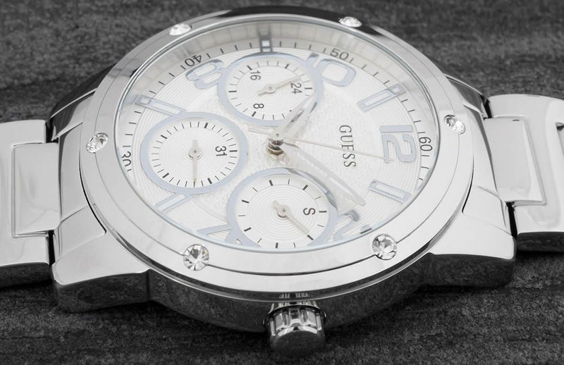 Guess Confetti Silver Dial Silver Steel Strap Watch for Women - W0778L1 Buy Now By Guess
