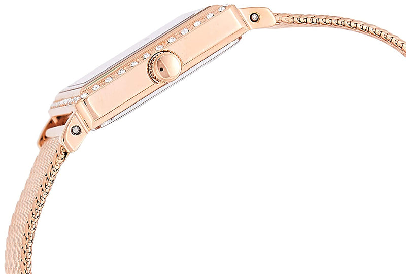 Guess Highline Off White Dial Rose Gold Stainless Steel Mesh Strap Watch For Women - W0826L3 Buy Now By Guess