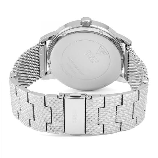Guess Delancey Black Dial Silver Mesh Bracelet Watch for Men - W0871G1 Buy Now By Guess